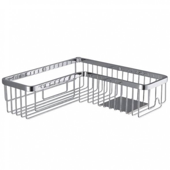Полочка корзинка COLOMBO DESIGN ANGOLARI B9614 угловая одинарная с металлической полочкой цвет хром B9614.CR