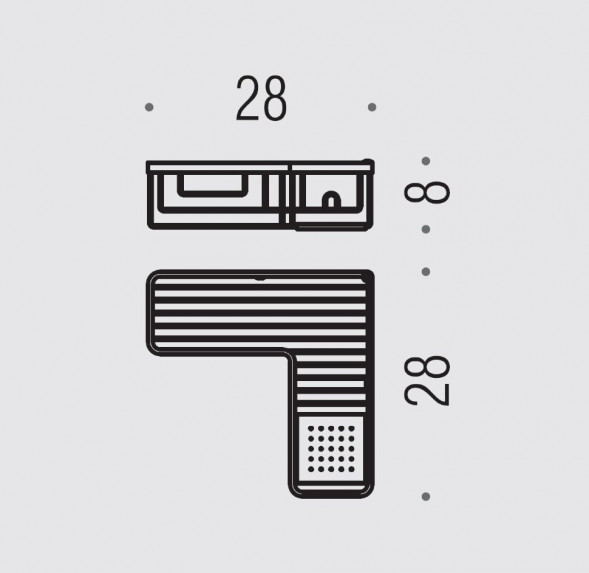 Полочка корзинка COLOMBO DESIGN ANGOLARI B9614 угловая одинарная с металлической полочкой цвет хром B9614.CR