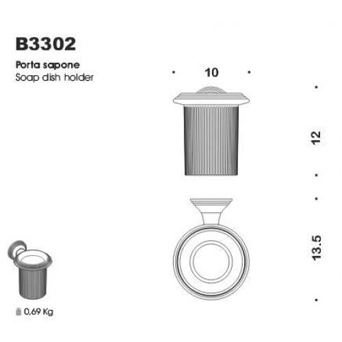 Стакан COLOMBO DESIGN HERMITAGE B3302.HPS настенный цвет золото