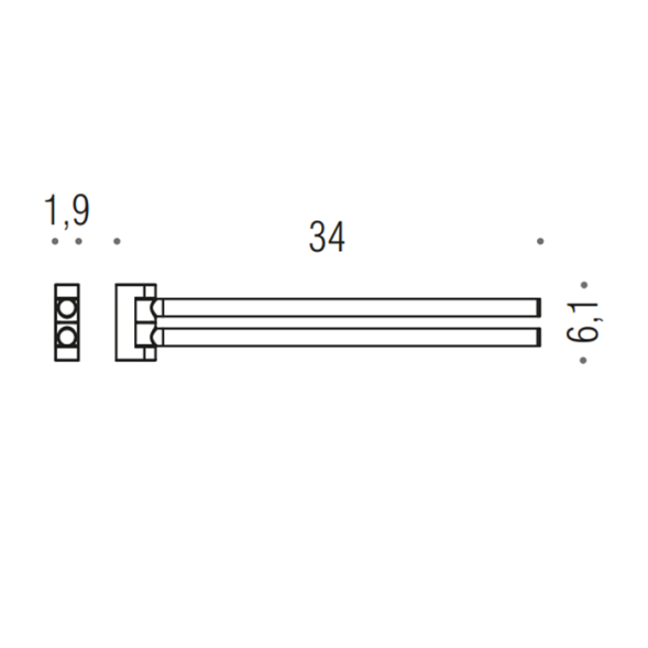 Полотенцедержатель COLOMBO DESIGN MINI B4012.NM двойной цвет черный матовый B4012.NM
