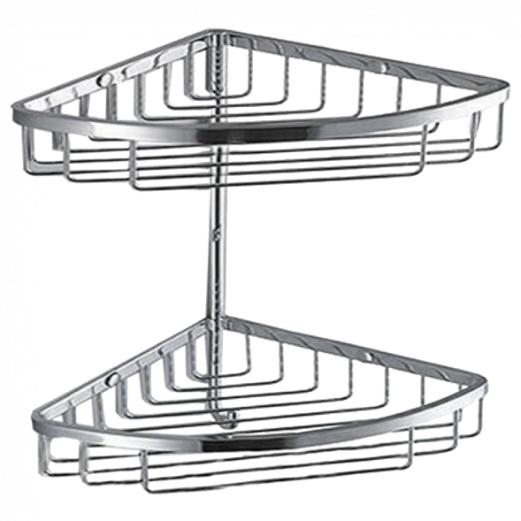 Полочка корзинка COLOMBO DESIGN ANGOLARI B9617 угловая двойная с крючком цвет хром B9617.CR