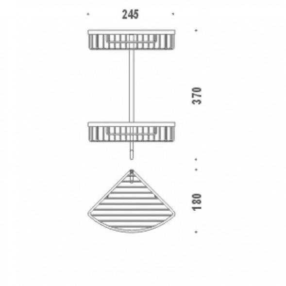 Полочка корзинка COLOMBO DESIGN ANGOLARI B9617 угловая двойная с крючком цвет хром B9617.CR