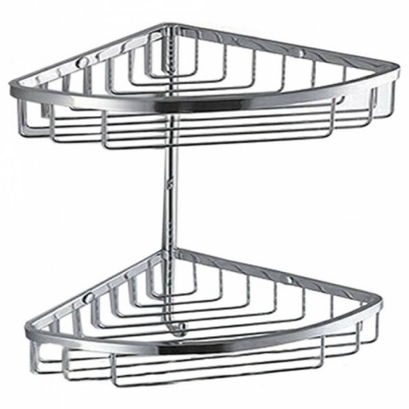 Полочка корзинка COLOMBO DESIGN ANGOLARI B9617 угловая двойная с крючком цвет хром B9617.CR