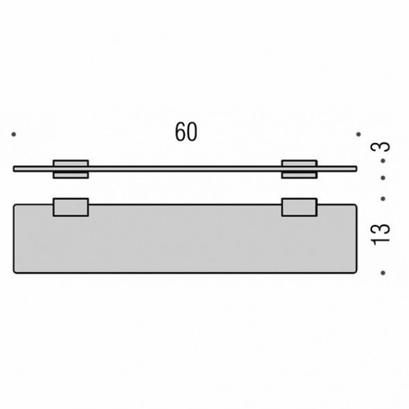 Полочка COLOMBO DESIGN LOOK B1616 стеклянная цвет хром B1616.CR