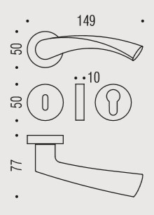 Дверная ручка Colombo FLESSA CB51R хром матовый CB51R.CM