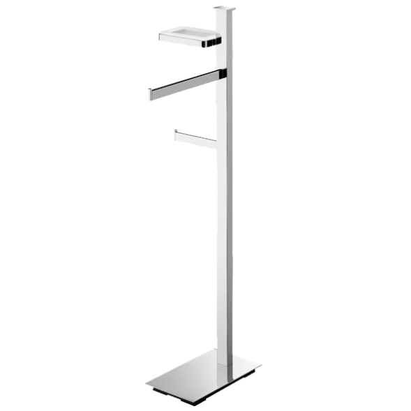 Стойка COLOMBO DESIGN UNITS B9113D напольная с полотенцедержателем с мыльницей с держателем туалетной бумаги цвет хром  B9113D.CR