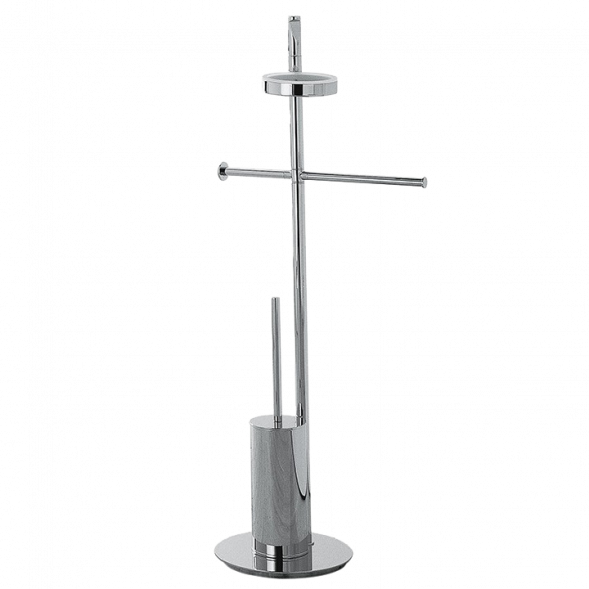 Стойка COLOMBO DESIGN PLANETS B9813 напольная с полотенцедержателем с мыльницей с держателем туалетной бумаги и с ершиком цвет хром B9813.CR