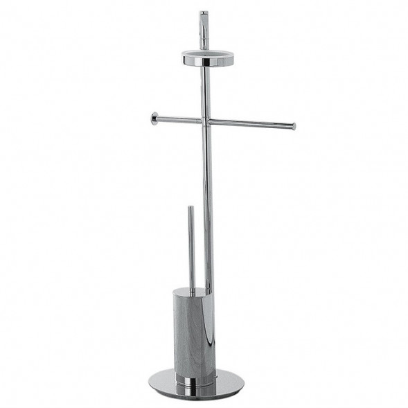 Стойка COLOMBO DESIGN PLANETS B9813 напольная с полотенцедержателем с мыльницей с держателем туалетной бумаги и с ершиком цвет хром B9813.CR