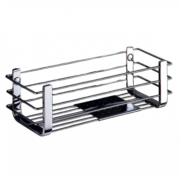 Полочка корзинка COLOMBO DESIGN ANGOLARI B9632.HPS1 одинарная с металлической полочкой цвет нержавеющая сталь