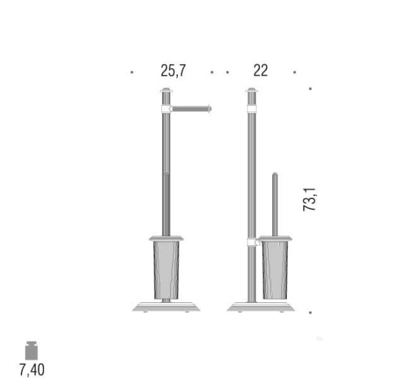 Стойка COLOMBO DESIGN HERMITAGE B3318.HPS напольная с держателем туалетной бумаги и ершиком 1 цвет золото