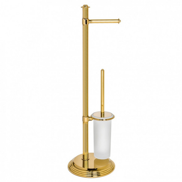 Стойка COLOMBO DESIGN HERMITAGE B3318.HPS напольная с держателем туалетной бумаги и ершиком 1 цвет золото