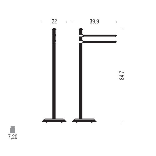 Стойка COLOMBO DESIGN HERMITAGE B3338 с полотенцедержателем цвет хром B3338.CR
