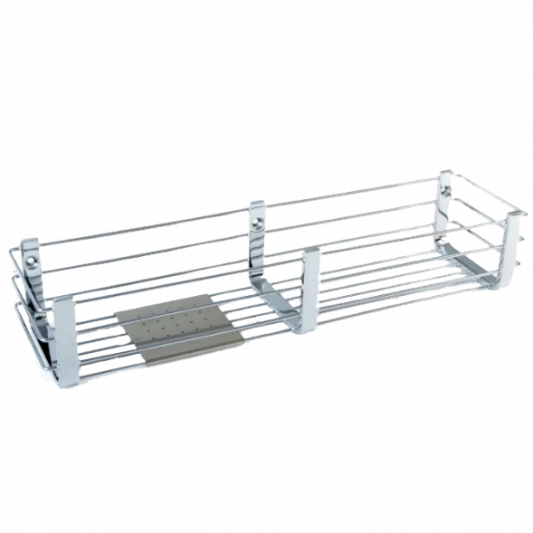Полочка корзинка COLOMBO DESIGN ANGOLARI B9633 одинарная с металлической полочкой цвет хром B9633.CR