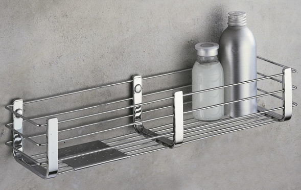 Полочка корзинка COLOMBO DESIGN ANGOLARI B9633 одинарная с металлической полочкой цвет хром B9633.CR