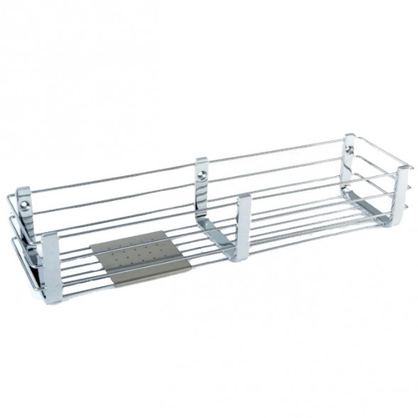 Полочка корзинка COLOMBO DESIGN ANGOLARI B9633 одинарная с металлической полочкой цвет хром B9633.CR