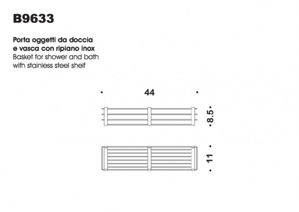 Полочка корзинка COLOMBO DESIGN ANGOLARI B9633.BM одинарная цвет белый матовый