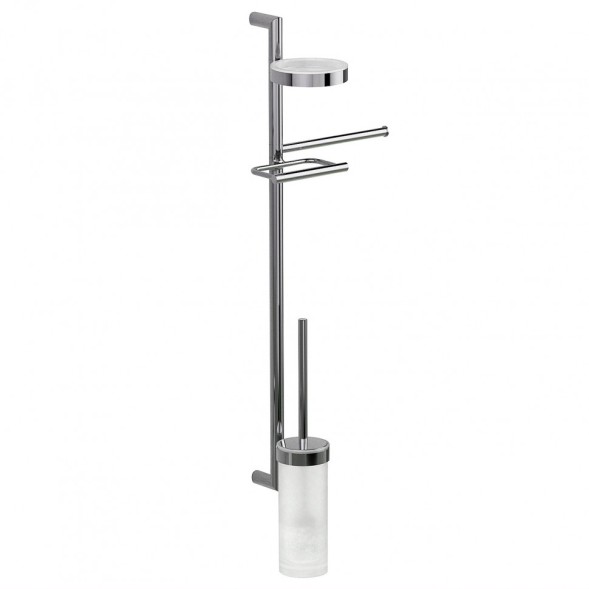 Стойка COLOMBO DESIGN PLANETS B9822 настенная с полотенцедержателем с мыльницей с держателем туалетной бумаги и с ершиком цвет хром B9822.CR