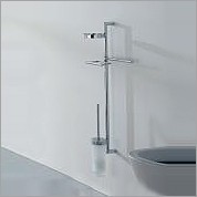 Стойка COLOMBO DESIGN PLANETS B9822 настенная с полотенцедержателем с мыльницей с держателем туалетной бумаги и с ершиком цвет хром B9822.CR