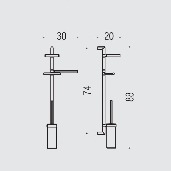 Стойка COLOMBO DESIGN PLANETS B9822 настенная с полотенцедержателем с мыльницей с держателем туалетной бумаги и с ершиком цвет хром B9822.CR