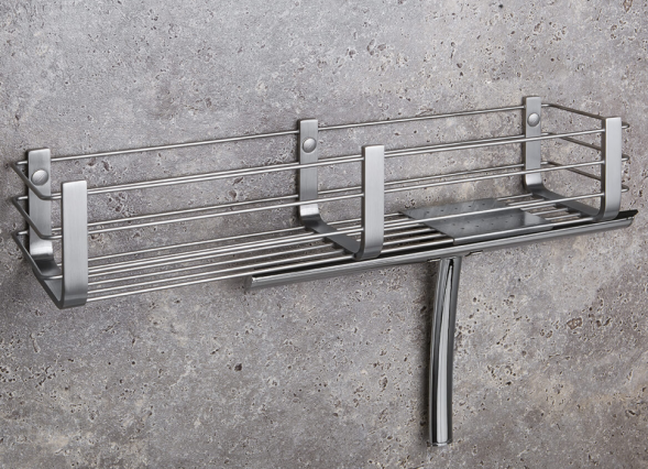 Полочка корзинка COLOMBO DESIGN ANGOLARI B9633.HPS1 одинарная с металлической полочкой цвет нержавеющая сталь