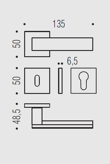 Дверная ручка Colombo ALBAL C91R графит / графит матовый LC91R.GL/GM