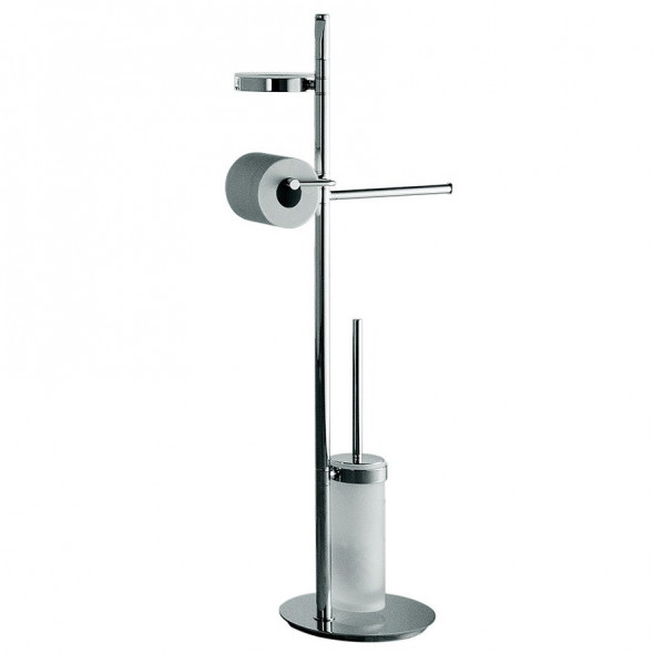 Стойка COLOMBO DESIGN PLANETS B9843 напольная с полотенцедержателем с мыльницей с держателем туалетной бумаги и с ершиком цвет хром B9843.CR