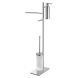 Стойка COLOMBO DESIGN SQUARE B9918 напольная с полотенцедержателем с дозатором с держателем туалетной бумаги и с ершиком цвет хром B9918.CR