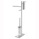Стойка COLOMBO DESIGN SQUARE B9918 напольная с полотенцедержателем с дозатором с держателем туалетной бумаги и с ершиком цвет хром B9918.CR