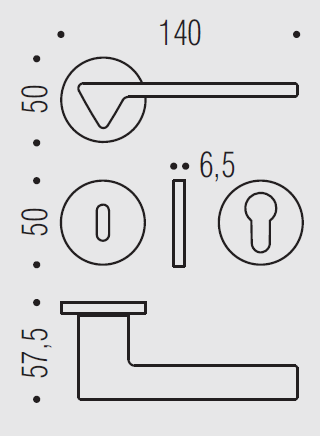 Дверная ручка Colombo AMA MF11RSB хром матовый MF11RSB.CM