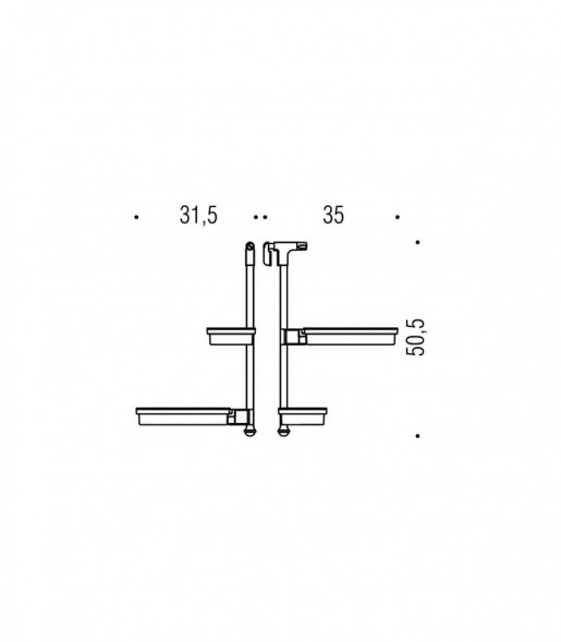 Полочка корзинка COLOMBO DESIGN ANGOLARI B9710 двойная цвет хром B9710.CR