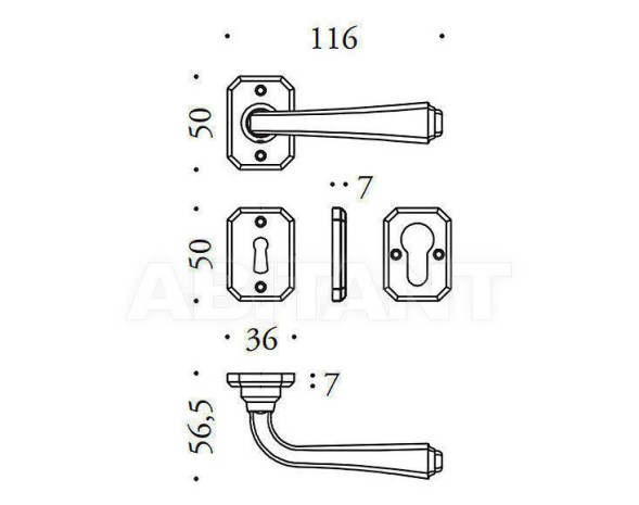 Дверная ручка Colombo Bellagio KBE11RB ON с накл.классик 