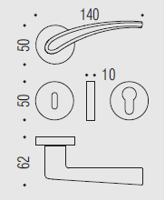Дверная ручка Colombo BLAZER FL11R CM хром матовый FL11R.CM