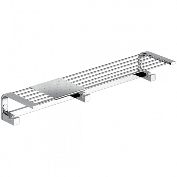 Полочка COLOMBO DESIGN TIME W4275 с крючками и металлической полочкой цвет хром W4275.CR