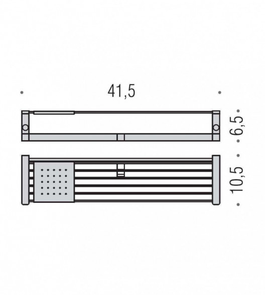 Полочка COLOMBO DESIGN TIME W4275 с крючками и металлической полочкой цвет хром W4275.CR