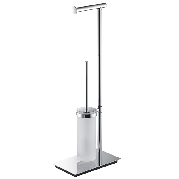 Стойка COLOMBO DESIGN SQUARE B9904 напольная с держателем туалетной бумаги и ершиком цвет хром