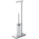 Стойка COLOMBO DESIGN SQUARE B9904 напольная с держателем туалетной бумаги и ершиком цвет хром