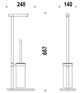 Стойка COLOMBO DESIGN SQUARE B9904 напольная с держателем туалетной бумаги и ершиком цвет хром