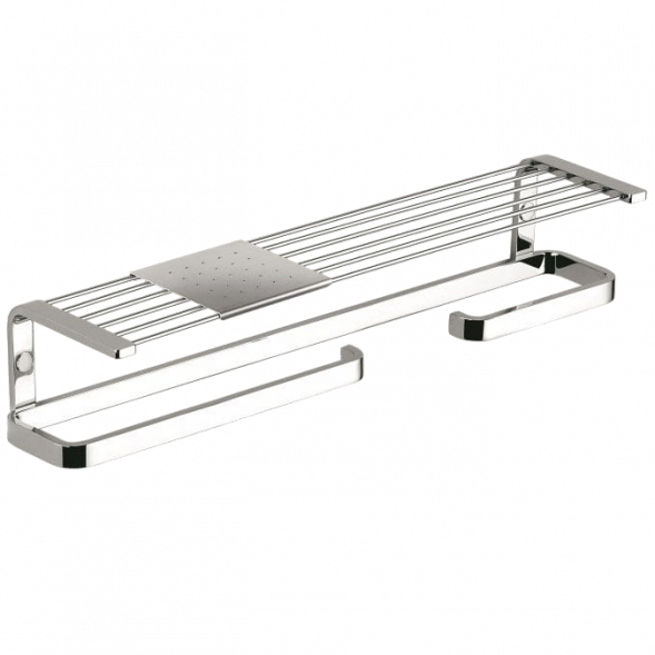 Полочка COLOMBO DESIGN TIME W4276D с бумагодержателем с полотенцедержателем с металлической полочкой цвет хром W4276D.CR