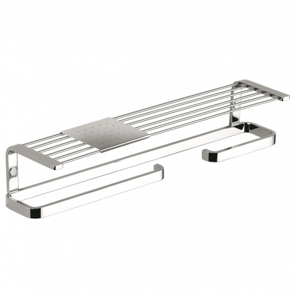 Полочка COLOMBO DESIGN TIME W4276D с бумагодержателем с полотенцедержателем с металлической полочкой цвет хром W4276D.CR