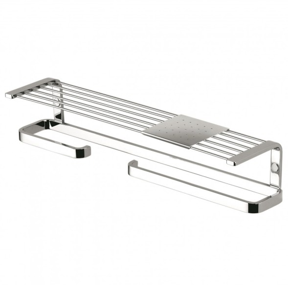 Полочка COLOMBO DESIGN TIME W4276S с бумагодержателем с полотенцедержателем с металлической полочкой цвет хром W4276S.CR