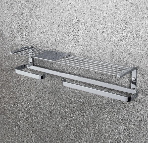 Полочка COLOMBO DESIGN TIME W4276S с бумагодержателем с полотенцедержателем с металлической полочкой цвет хром W4276S.CR