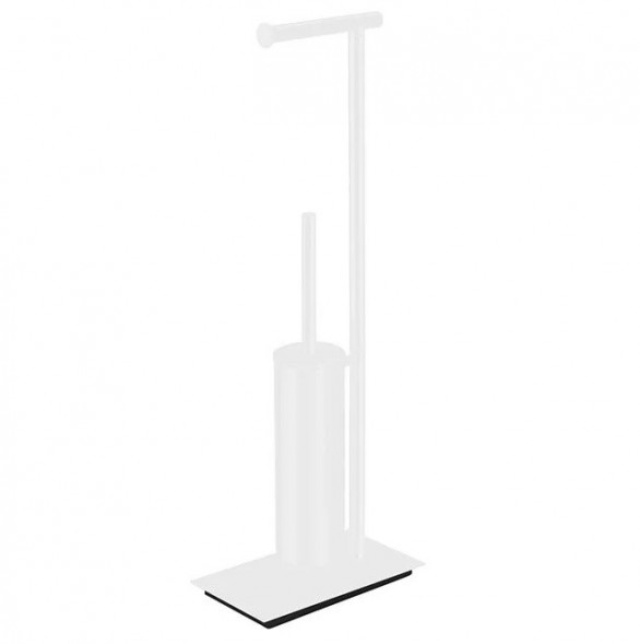 Стойка COLOMBO DESIGN SQUARE B9907.BM напольная с держателем туалетной бумаги и ершиком цвет белый матовый