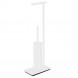 Стойка COLOMBO DESIGN SQUARE B9907.BM напольная с держателем туалетной бумаги и ершиком цвет белый матовый