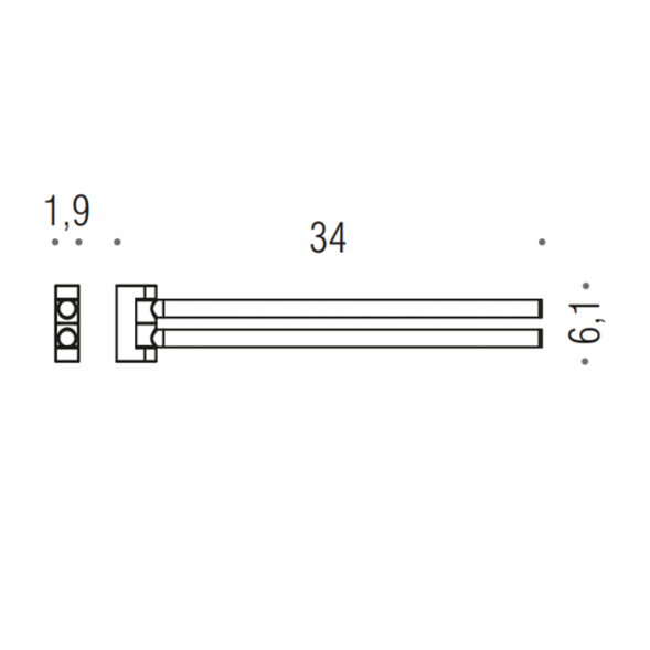 Полотенцедержатель COLOMBO DESIGN MINI B4012.HPS1 двойной цвет нержавеющая сталь B4012.HPS/SS