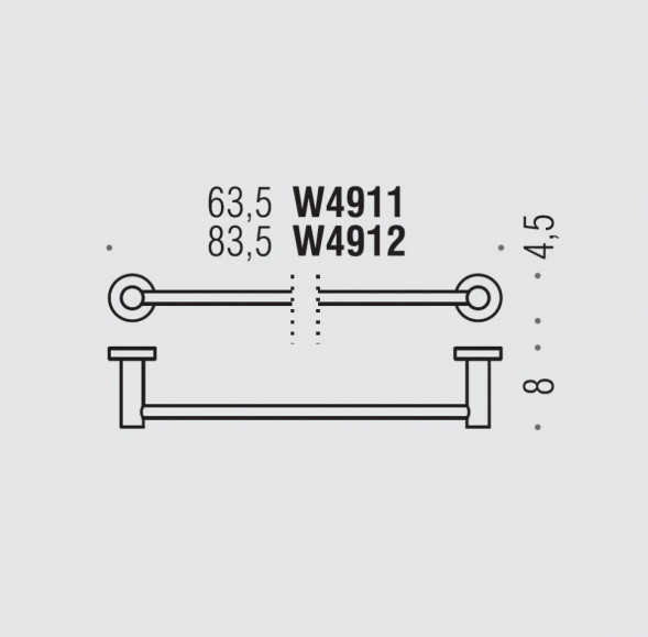 Полотенцедержатель COLOMBO DESIGN PLUS W4911.HPS1 широкий цвет нержавеющая сталь