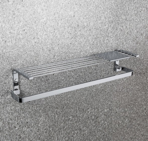 Полочка COLOMBO DESIGN TIME W4277 с полотенцедержателем с металлической полочкой цвет хром W4277.CR