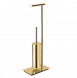 Стойка COLOMBO DESIGN SQUARE B9907.OM напольная с держателем туалетной бумаги и ершиком цвет золото матовое