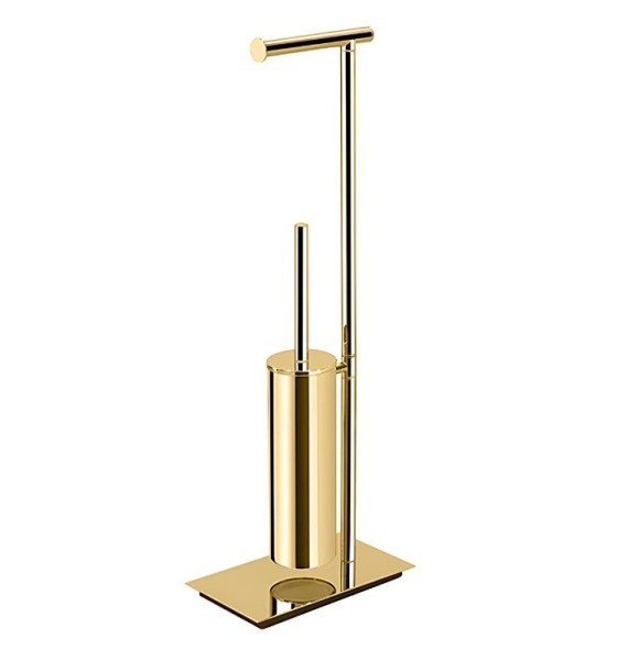 Стойка COLOMBO DESIGN SQUARE B9907.OM напольная с держателем туалетной бумаги и ершиком цвет золото матовое