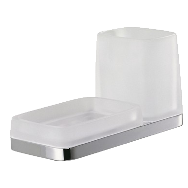 Стакан с мыльницей COLOMBO DESIGN TIME W4272 настенный цвет хром W4272.CR