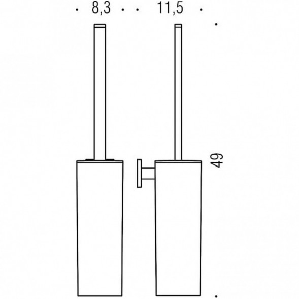 Ершик COLOMBO DESIGN BASICQ B3707.NM настенный цвет черный матовый  B3707.NM